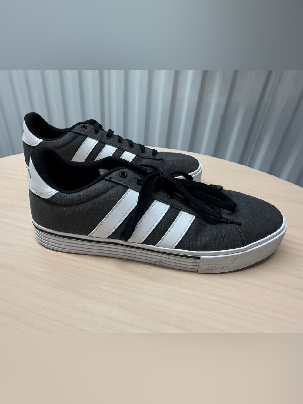 Adidas Men’s Daily 4.0 Black/White/Black Canvas Low-Top Sneakers, Size 13 US
